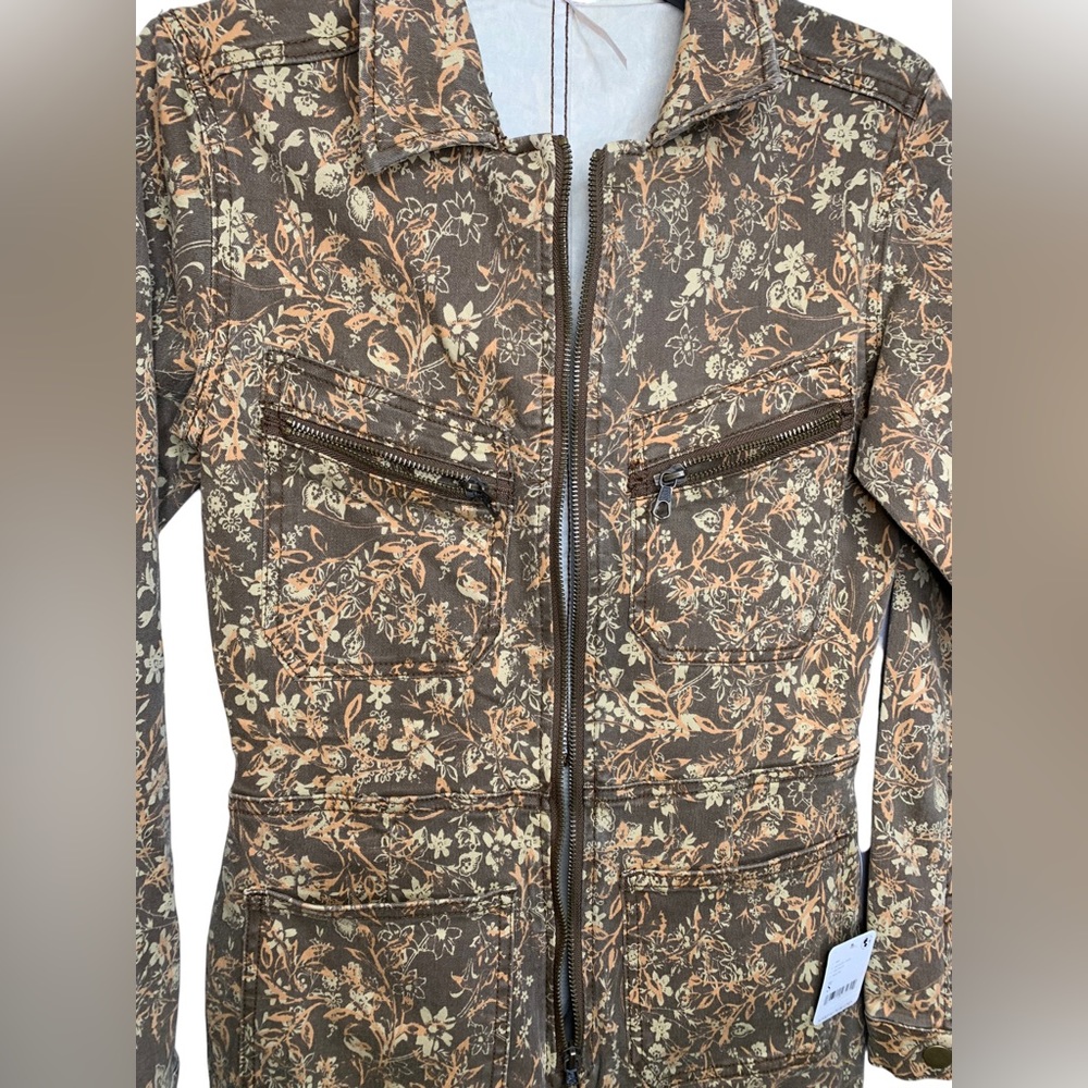 NWT Free People Lennox Printed Jumpsuit Cappuccino Combo Size Small - Picture 10 of 13